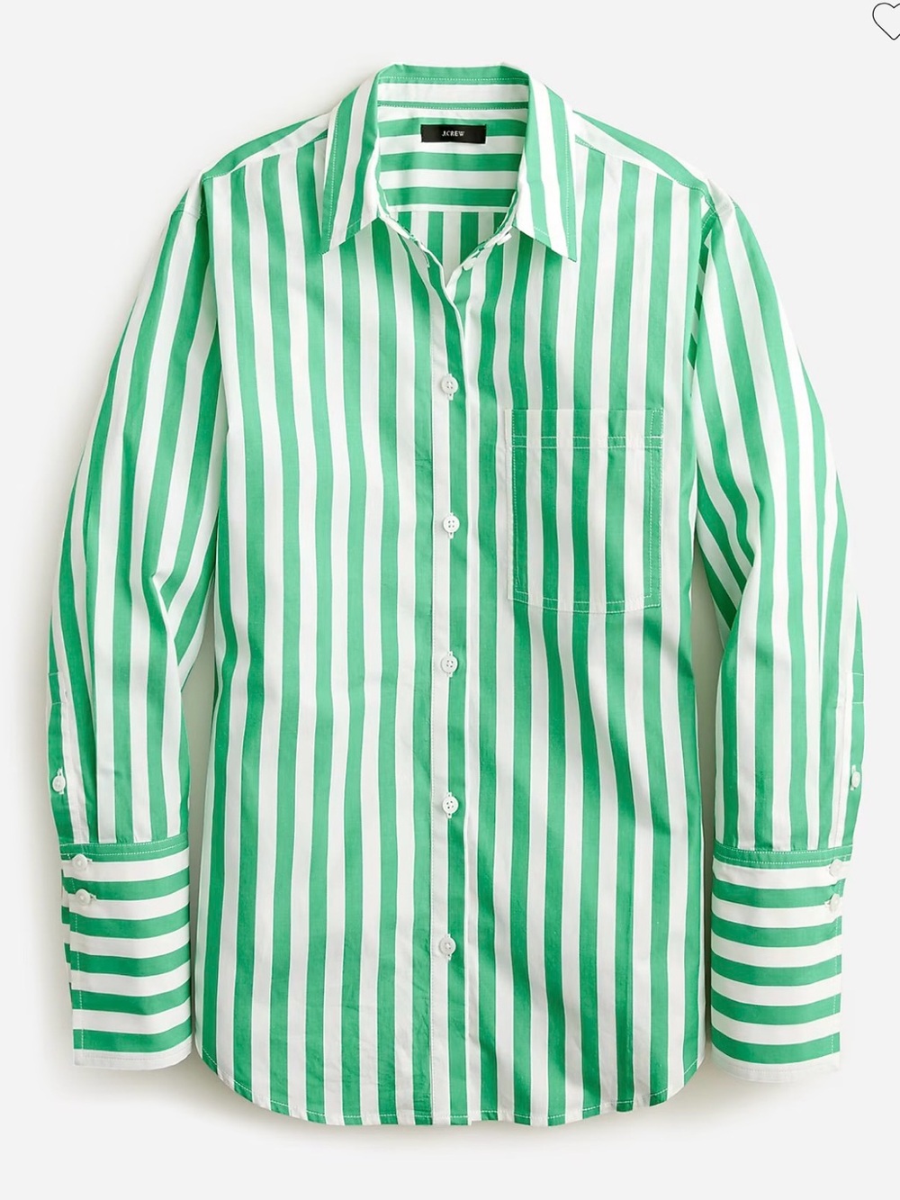 J.Crew Garçon organic‎ cotton poplin shirt in Kelly striped print